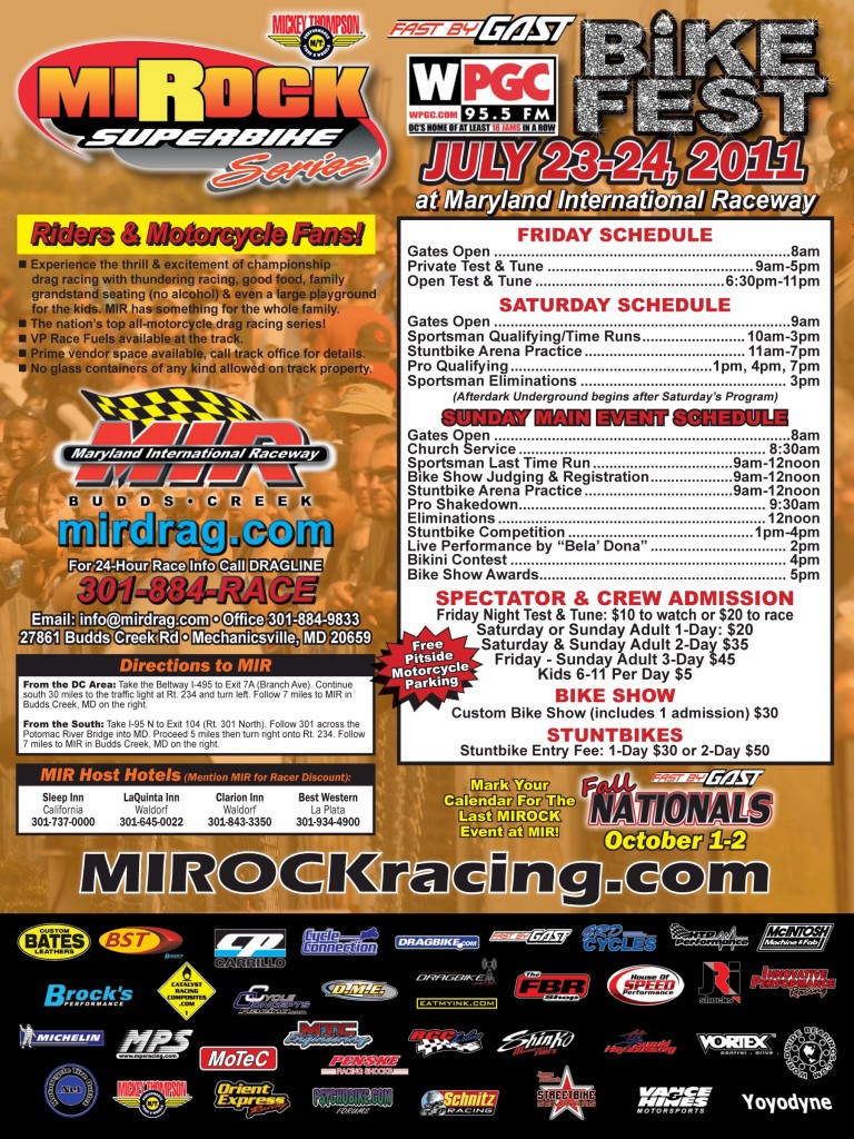 47 Vendors Confirmed for MIROCK WPGC Bike Fest Drag Bike News