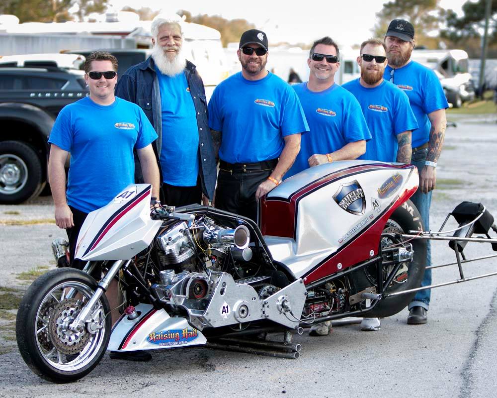 Mike Beland, Don Johnson and their Nitro Harley team.
