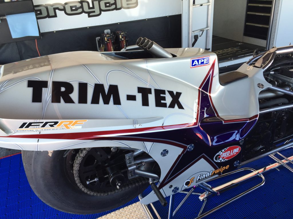 Larry "Spiderman" McBride New Motorcycle Trim-Tex Tai