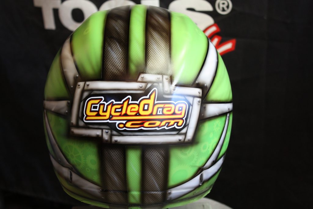 Cycledrag.com Custome Helmet Paint, Rippin Designs
