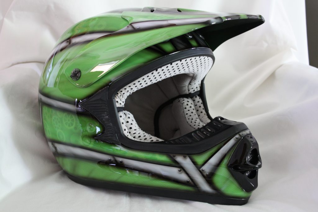 Cycledrag.com dirtbike Helmet after 4, rippin designs custom paint airbursh