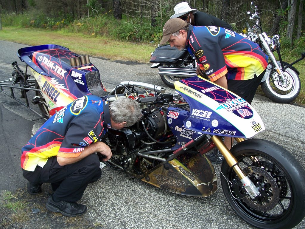 Larry McBride motorcycle following explosion