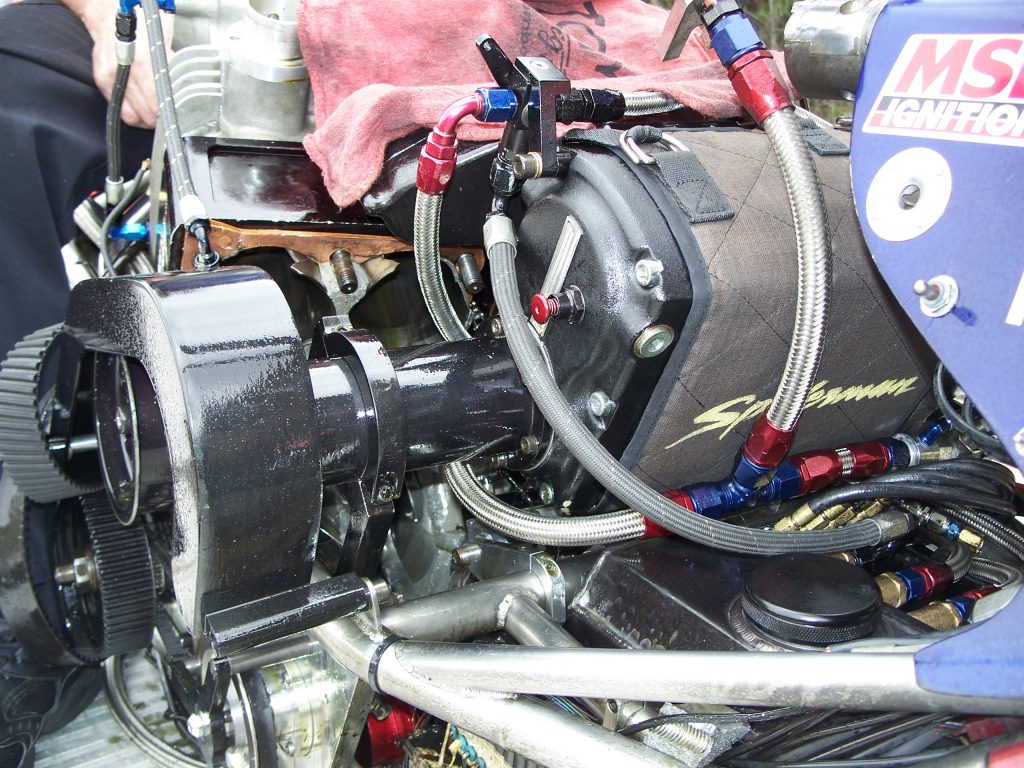 Larry McBride motorcycle following explosion motor