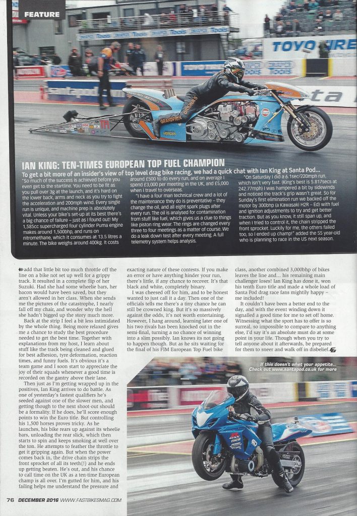 Fast Bikes Magazine, Ian King