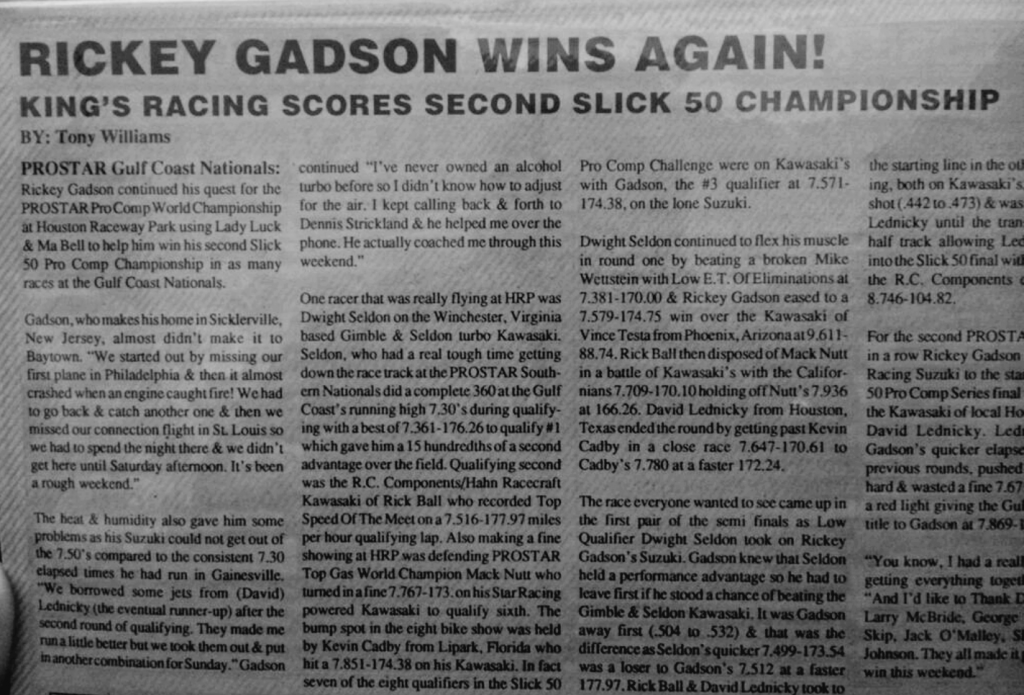 Rickey Gadson media coverage