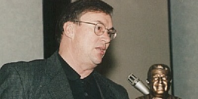 John Hoover accepting award