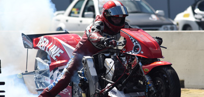 Per Bengtsson and Tommy Grimes dragbike