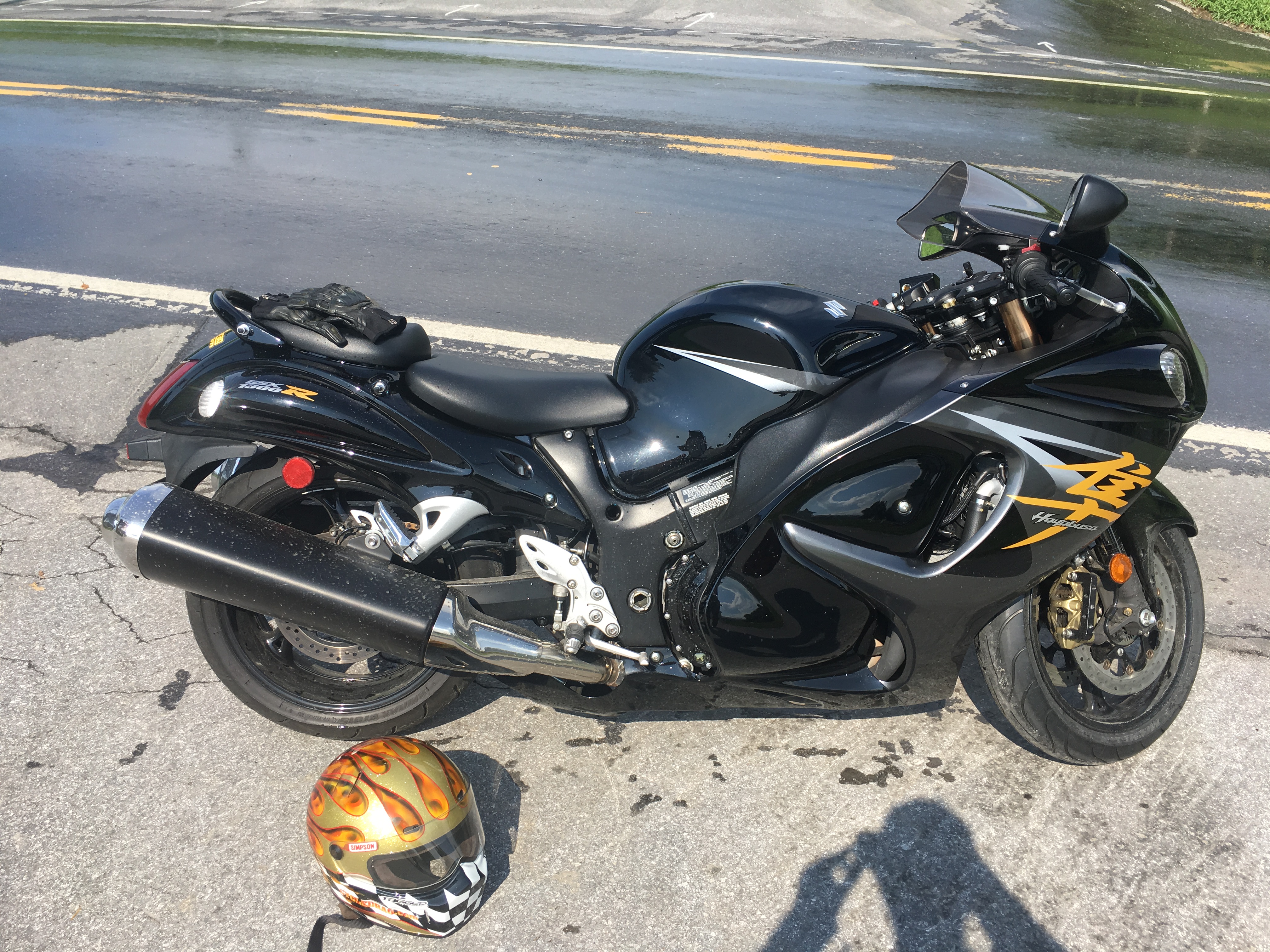 Hayabusa Wet on Road