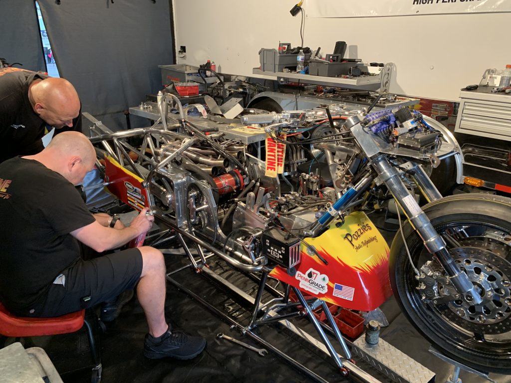 Dave Vantine Top Fuel Motorcycle Pit Work