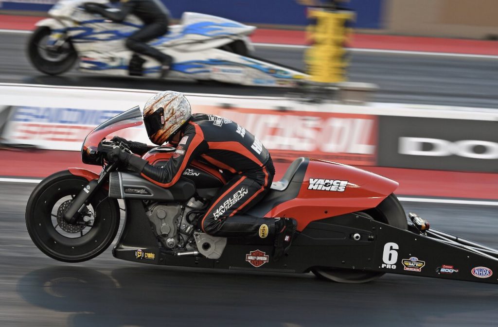 Andrew Hines, FXDR Harley Davidson Pro Stock Motorcycle