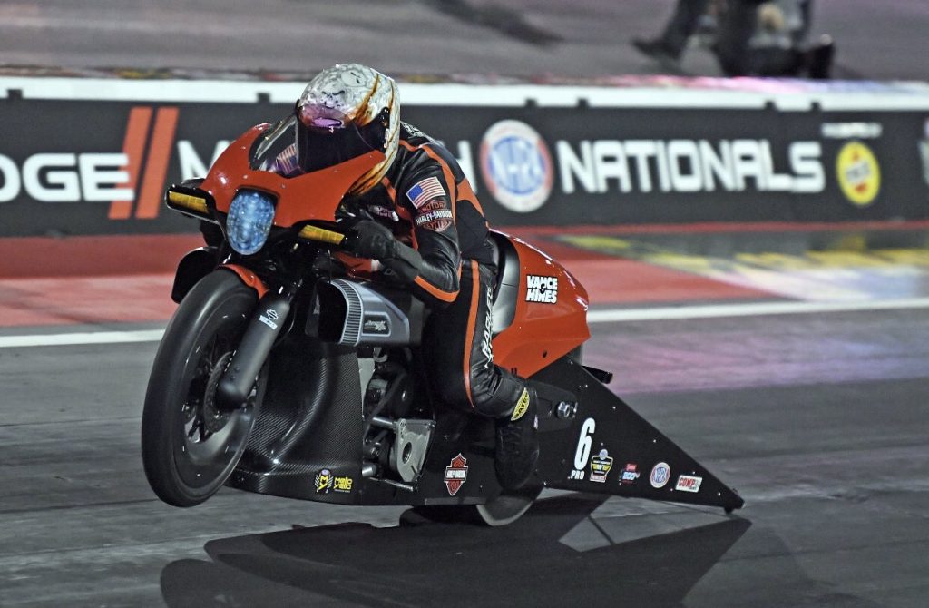 Andrew Hines, FXDR Harley Davidson Pro Stock Motorcycle