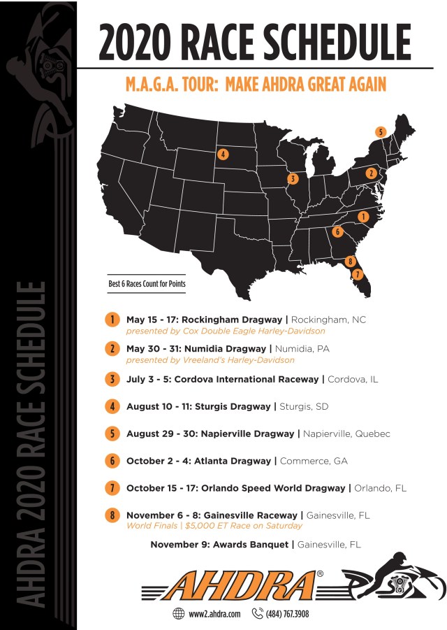 2020 AHDRA Schedule