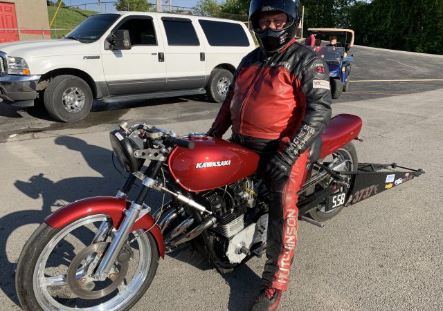 Clean Kawasaki KZ drag bike