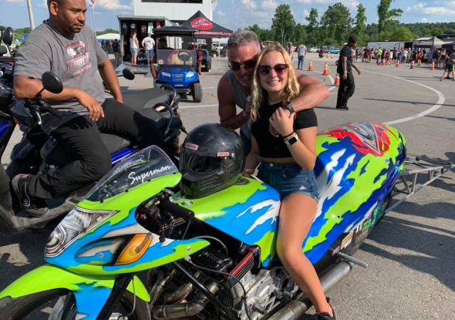Female 4.60 Nitrous Drag Bike Racer