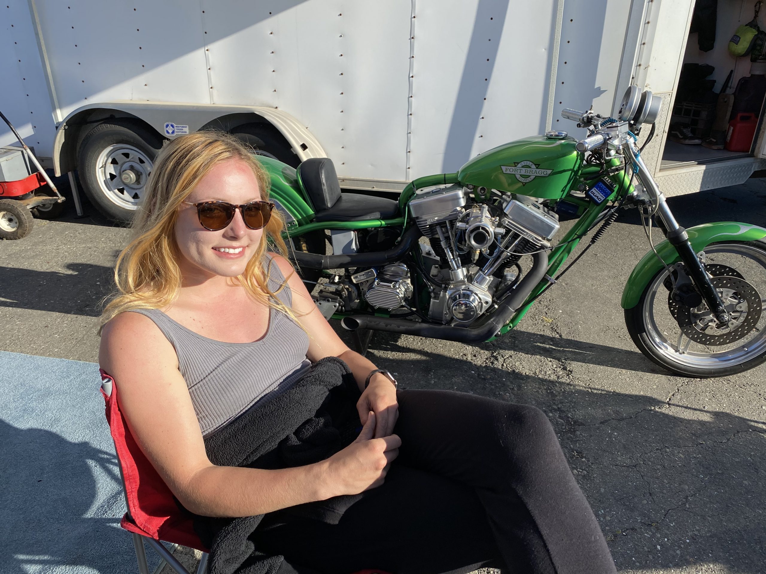 Female Harley Racer