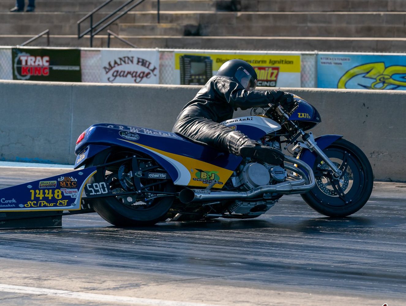 Drag bike crash