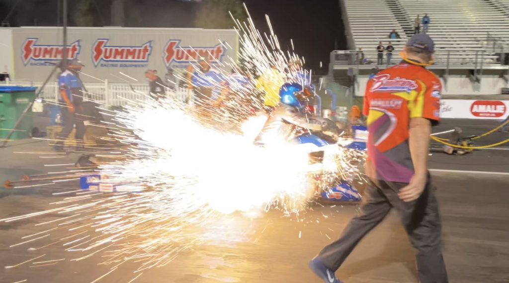 Bob Malloy Top Fuel Harley Explosion