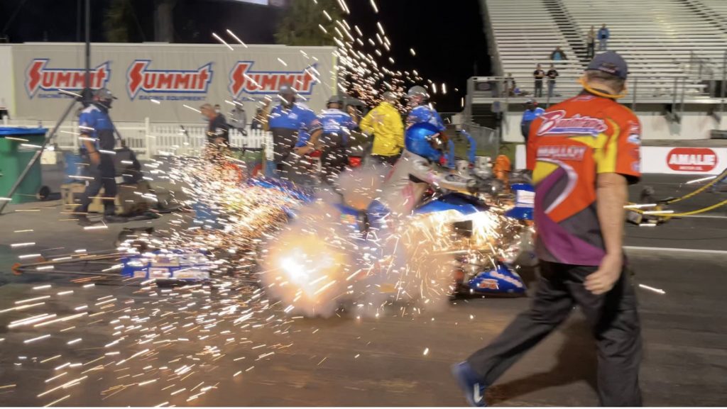 Bob Malloy Top Fuel Harley Explosion