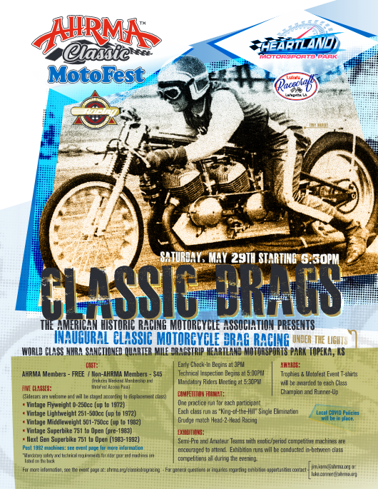 Classic Motorcycle drag racing