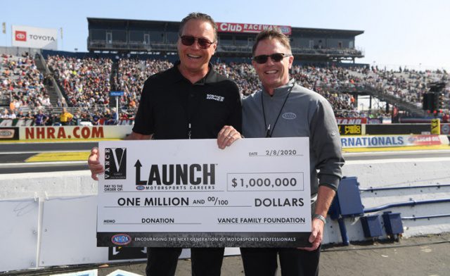 Terry Vance donates 1 million to the NHRA Launch Program
