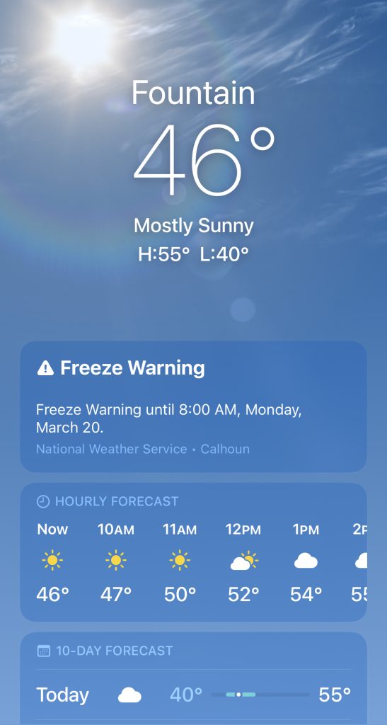 A Chilly Weekend