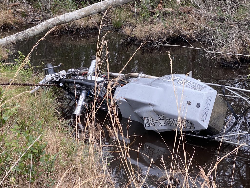 Top Fuel Harley Crashes Into Creek, Jimmy McMillan