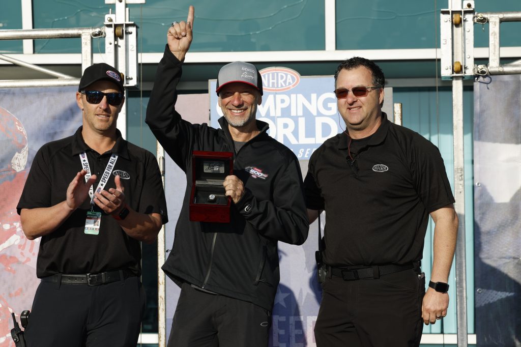 Matt Smith and NHRA's Ned Walliser