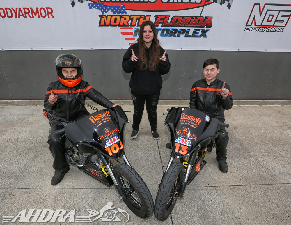 Michael and Jaydon Hines in the Jr. Drag Bike Class