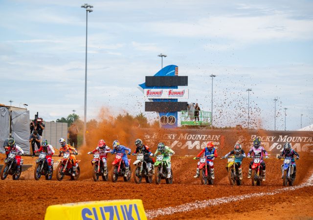 Jo Shimoda (#30) used 4-1 moto scores to earn the 250 Class victory at the sport's first post-season race. Photo Credit: Feld Motor Sports, Inc.