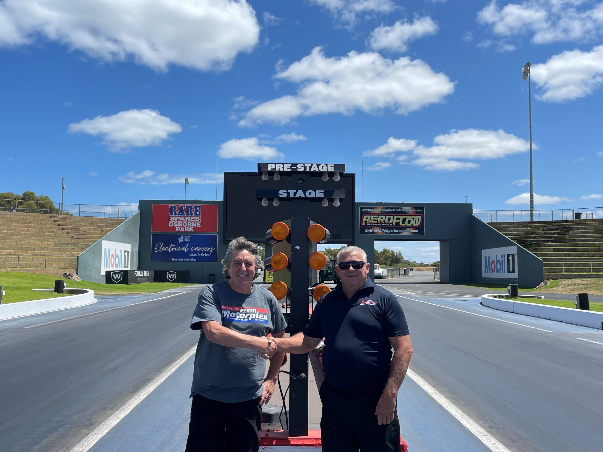 Ray Treasure and Murray O'Connor at the Perth Motorplex