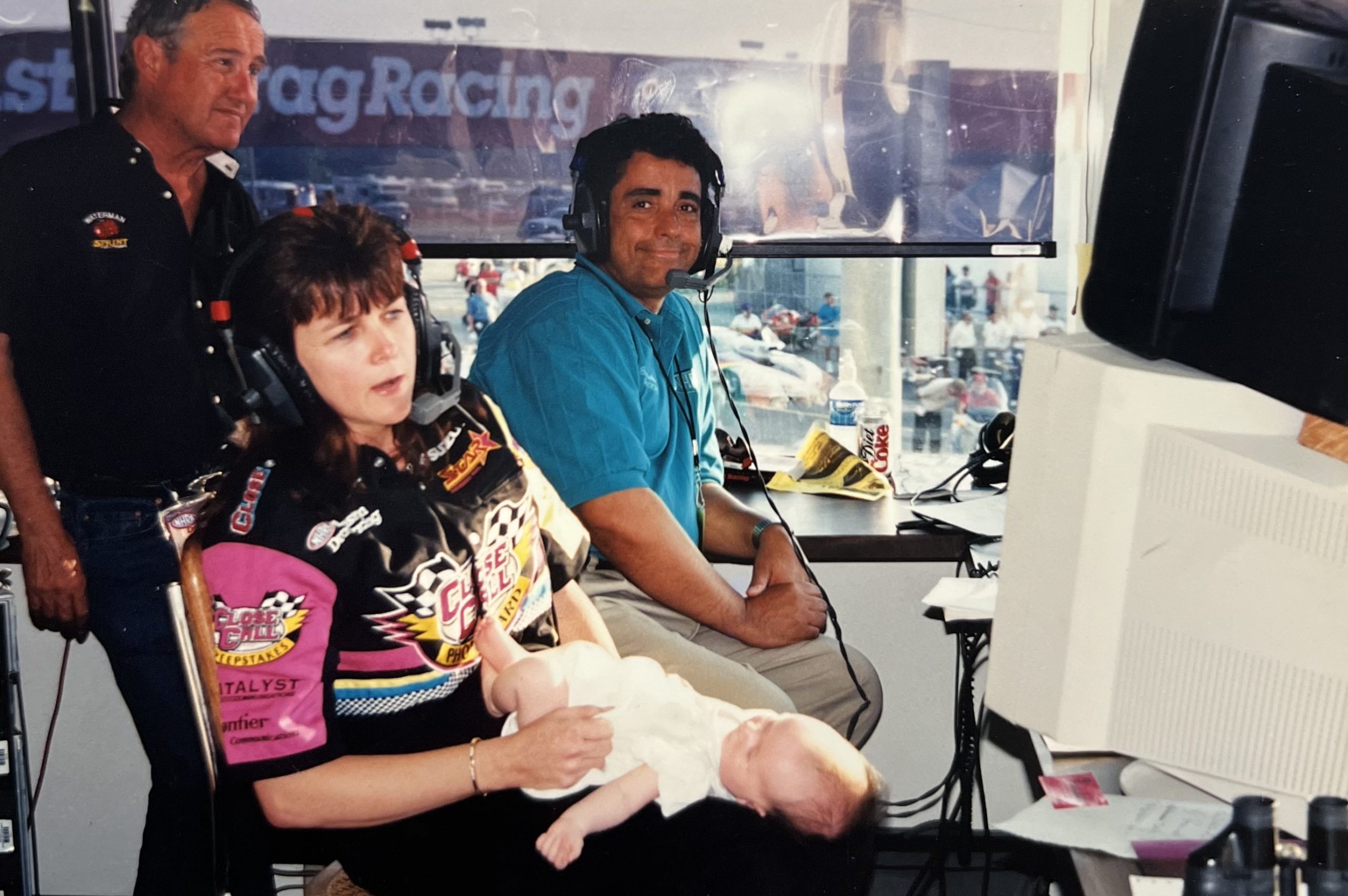 Bill Stephens and Star Racing's Jackie Bryce in the Indianapolis tower