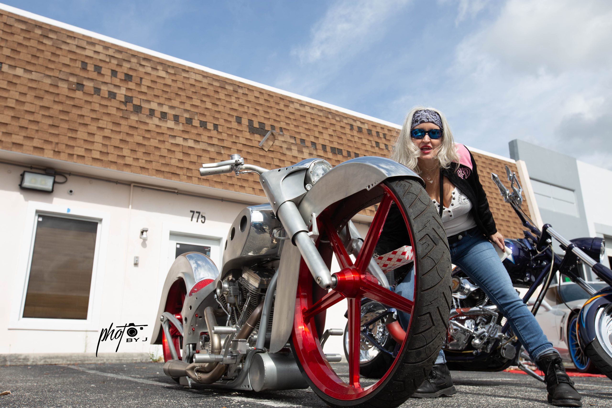 Custom Motorcycle, Female Rider 