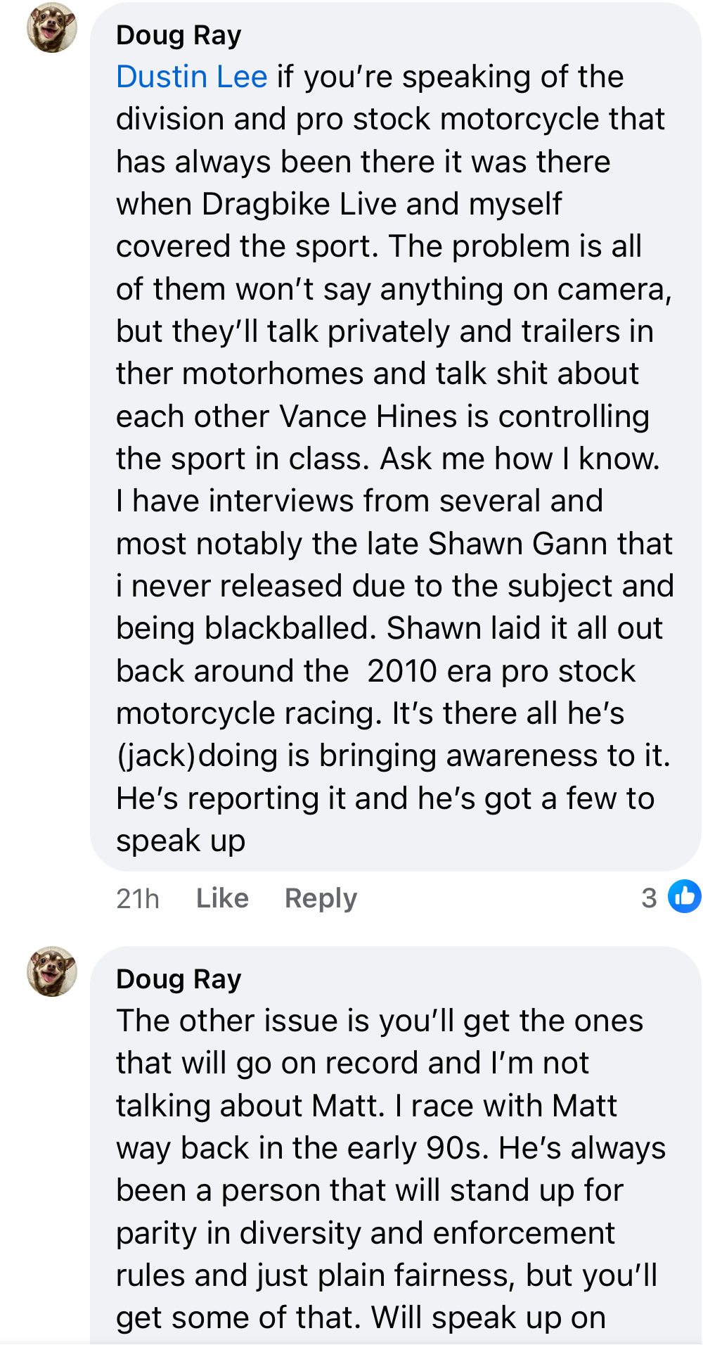 Doug Ray Facebook Comments
