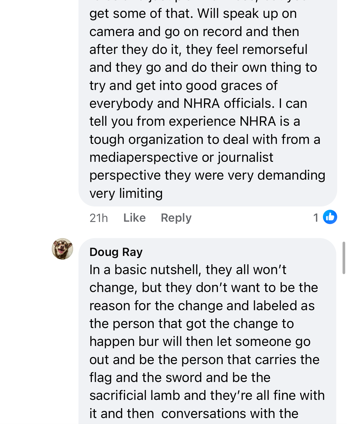 Doug Ray Facebook Comments