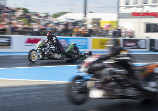 Santa Pod Nitro Twin Bikes