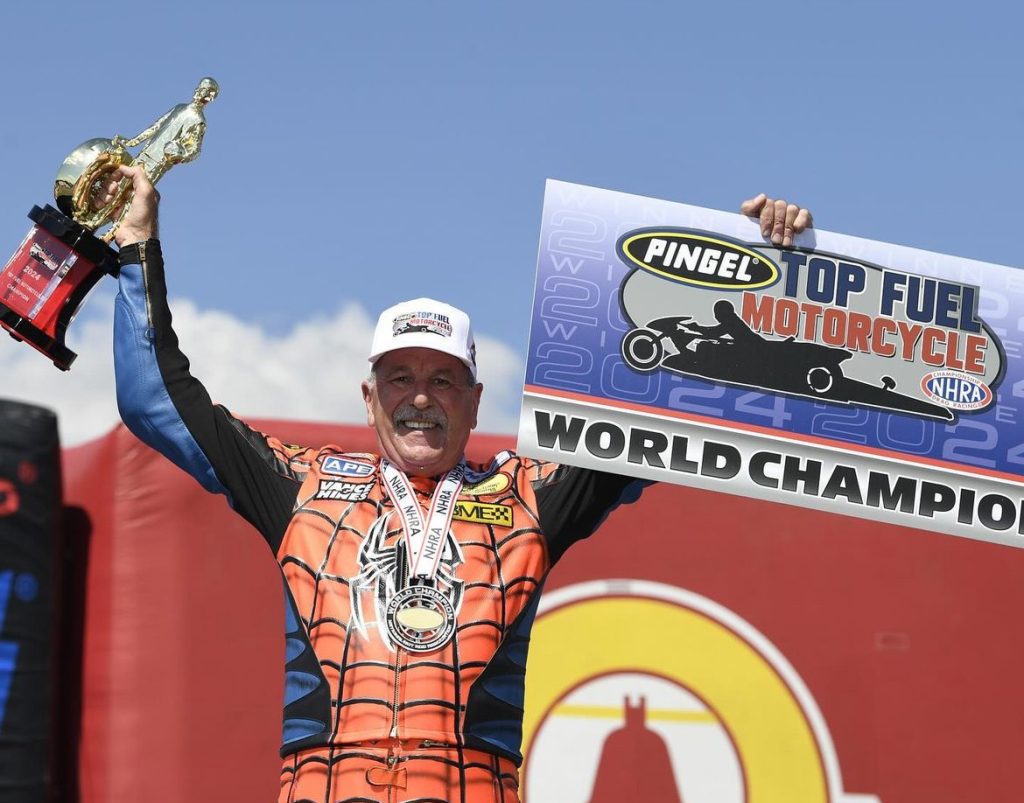 Larry “Spiderman” McBride Wins 1st NHRA Top Fuel Motorcycle