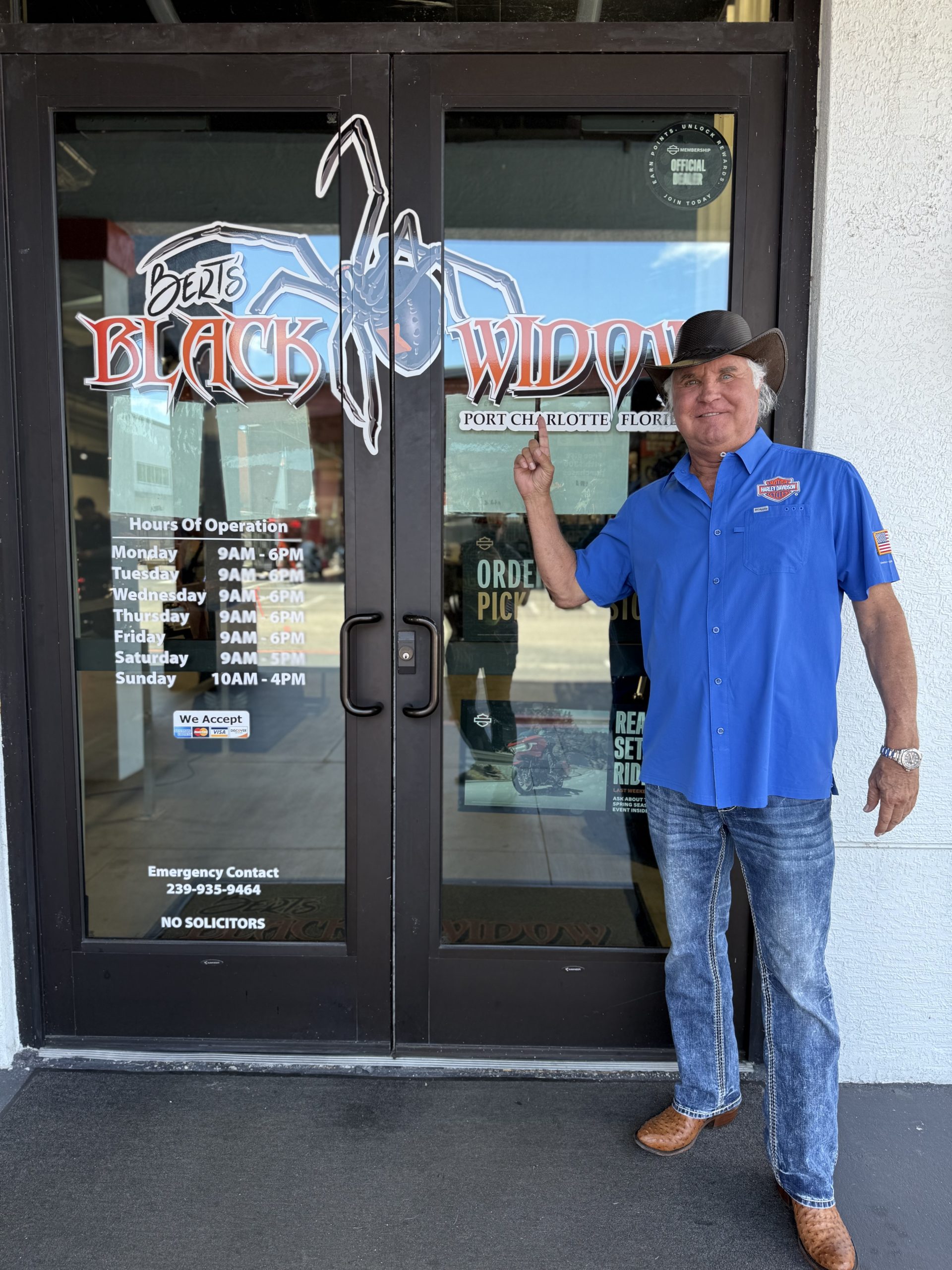 Bert King of Bert's Black Widow Harley