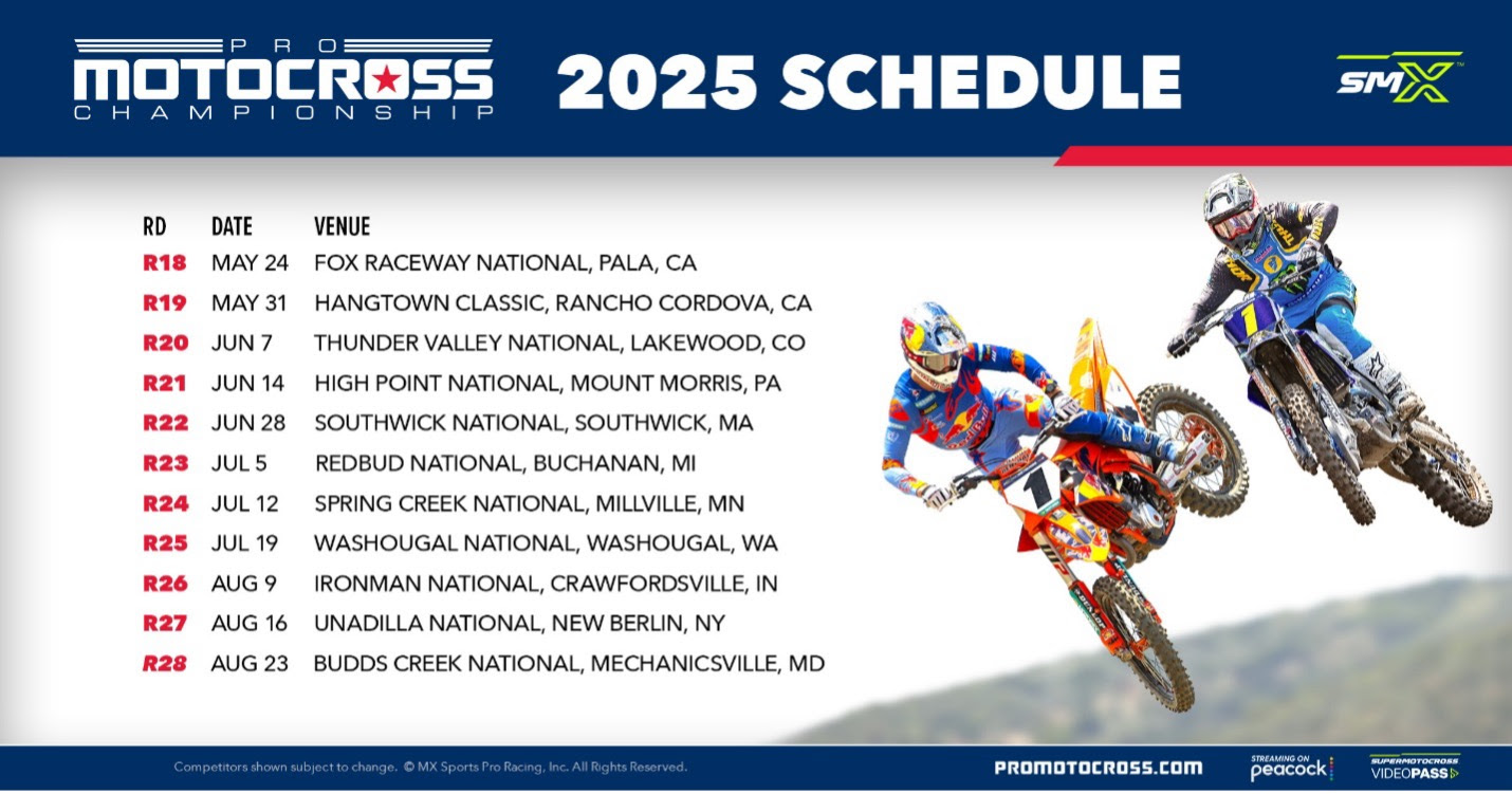 2025 Pro Motocross Championship Schedule