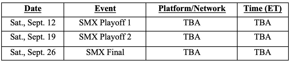 Supermotocross Schedule 