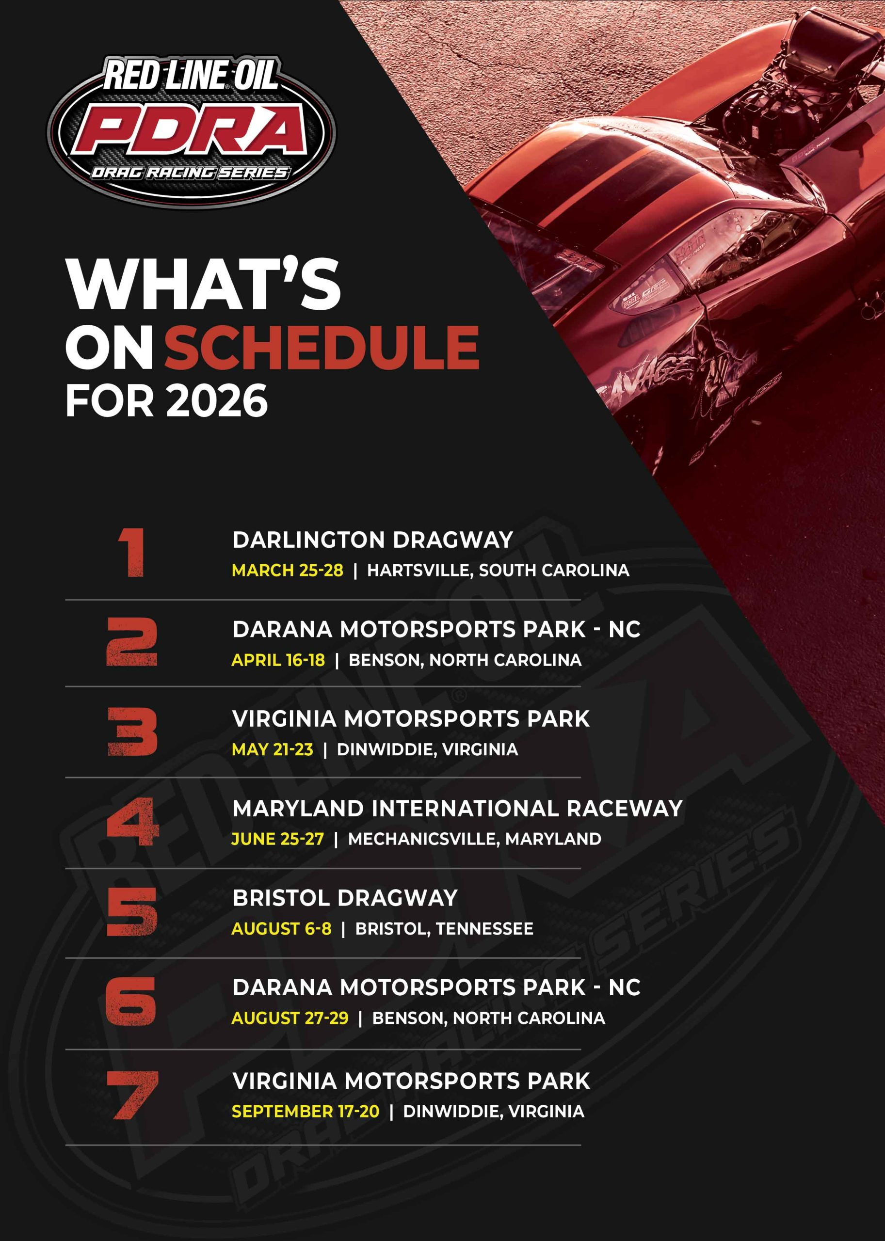 PDRA Schedule Announcement