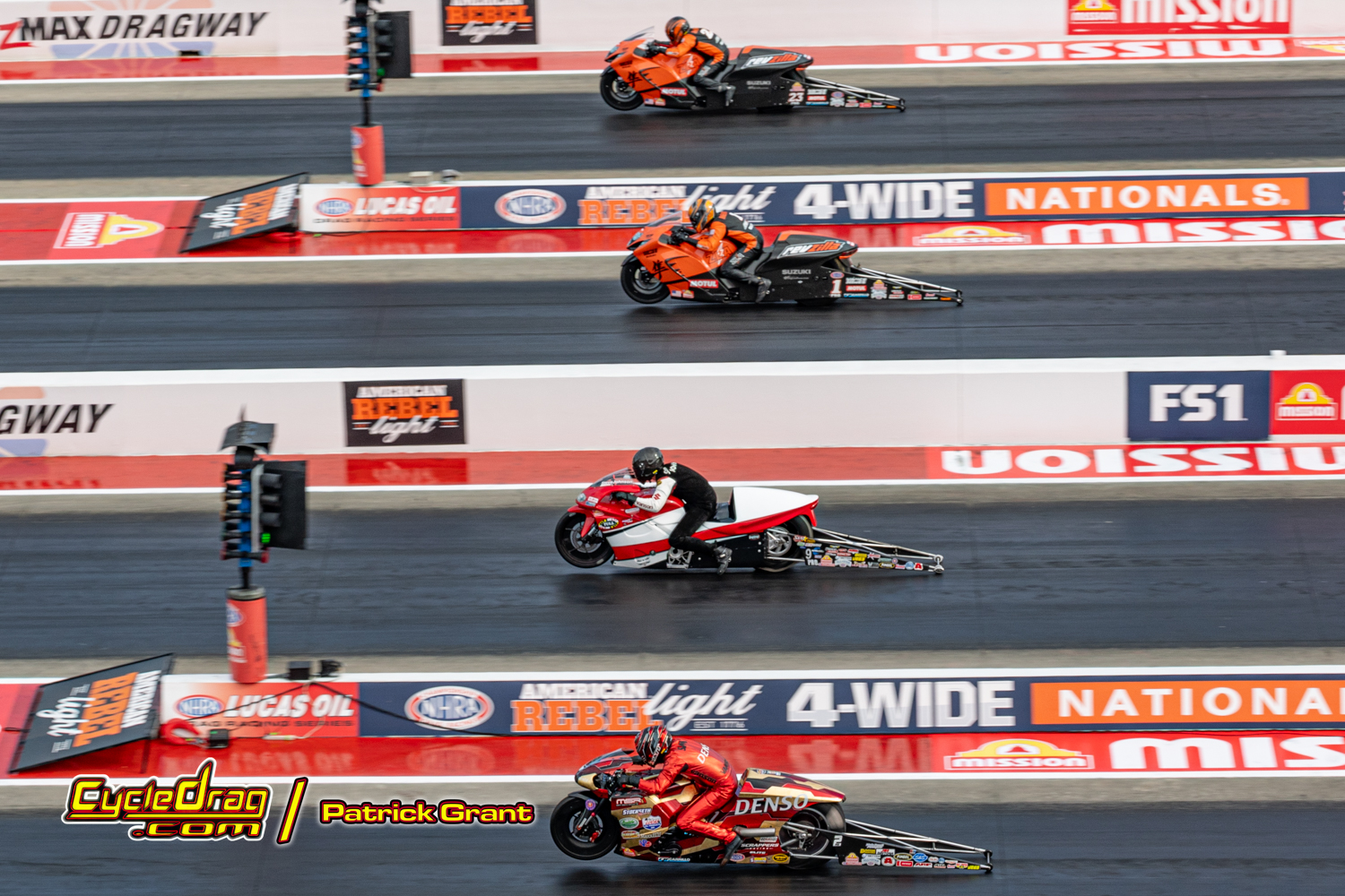 Pro Stock Motorcycle 4 Wide