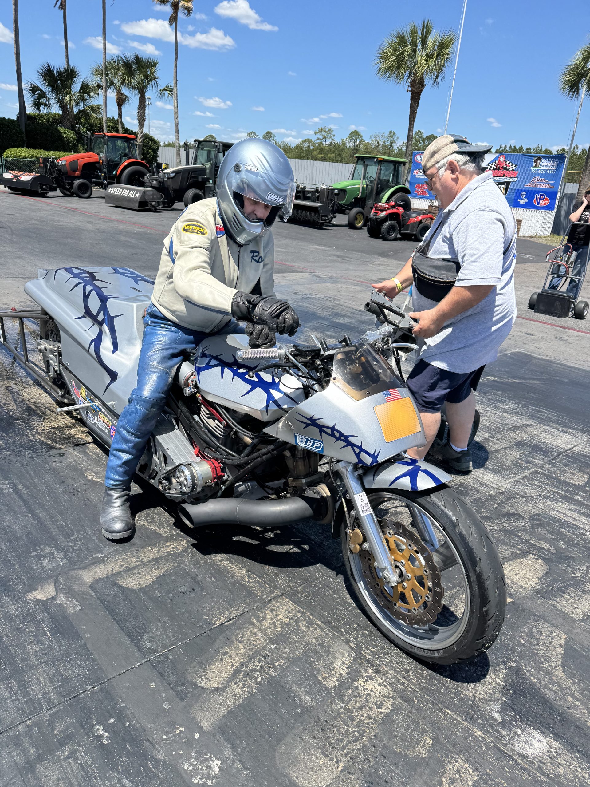 Man Cup Motorcycle Drag Racing