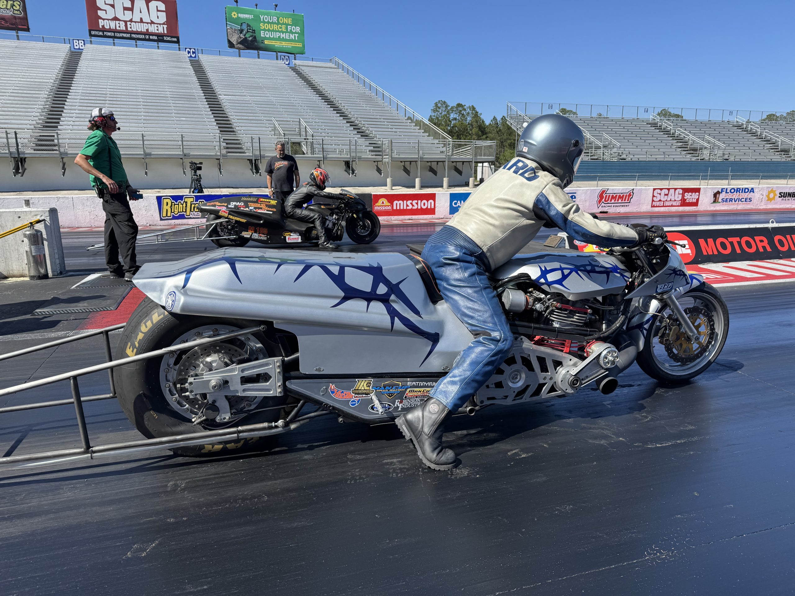 Man Cup Motorcycle Drag Racing